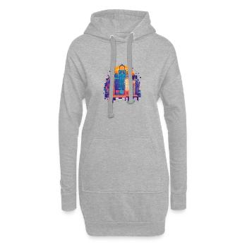 Ville colorée - Sweat-shirt à capuche long Femme - gris chiné - Devant