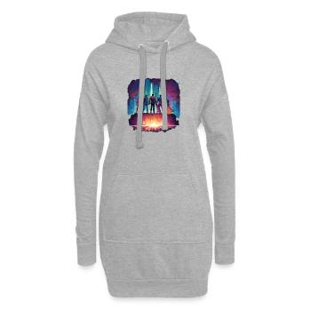Superhelden - Hoodie-Kleid - Grau meliert - Vorne