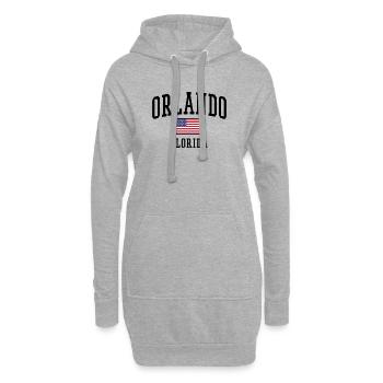 Orlando Florida Design mit USA Flagge - Hoodie-Kleid - Grau meliert - Vorne
