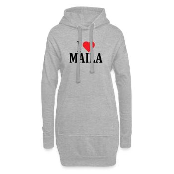 nom du t-shirt J’aime Maila idée cadeau t-shirt - Sweat-shirt à capuche long Femme - gris chiné - Devant