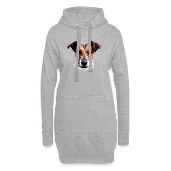 Jack Russell Terrier Hund Polygon - Hoodie-Kleid - Grau meliert - Vorne