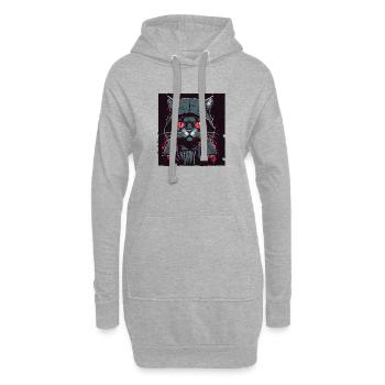 Hacker cat - Hoodie-Kleid - Grau meliert - Vorne