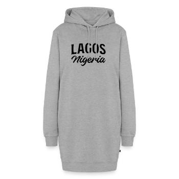 Lagos Nigeria - Lettrage vintage - Sweat-shirt à capuche long Femme - gris chiné - Devant