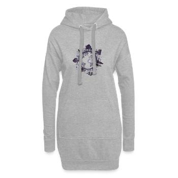 World Earth - mystischer Planet Klimaschutz - Hoodie-Kleid - Grau meliert - Vorne