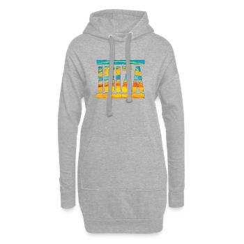 Retro 1970s Style Schriftzug IBIZA - Hoodie-Kleid - Grau meliert - Vorne