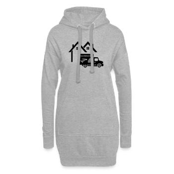 Haus LKW Jalousien - Hoodie-Kleid - Grau meliert - Vorne
