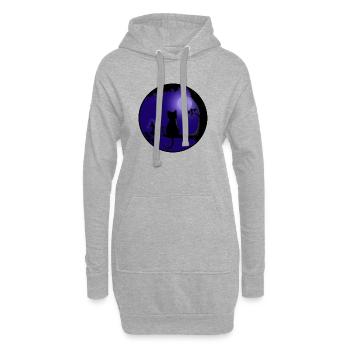 Cat Moon - Sweat-shirt à capuche long Femme - gris chiné - Devant