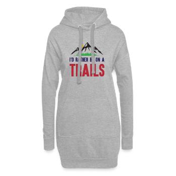 Berge - Ich bin lieber auf einem Trail - Hoodie-Kleid - Grau meliert - Vorne