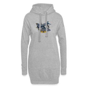 F4U Corsair - Hoodie-Kleid - Grau meliert - Vorne