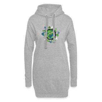 Earth Day - Planet Erde Klimaschutz Umwelt - Hoodie-Kleid - Grau meliert - Vorne