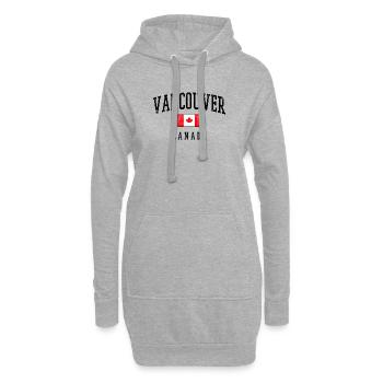 Vancouver, drapeau canadien - Sweat-shirt à capuche long Femme - gris chiné - Devant