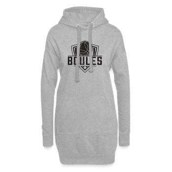 Boule boule boules pour bouler pétanque - Sweat-shirt à capuche long Femme - gris chiné - Devant