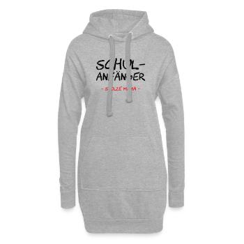 Schulanfänger. Stolze Mama - Hoodie-Kleid - Grau meliert - Vorne