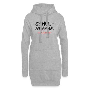 Schulanfänger. Stolzer Papa - Hoodie-Kleid - Grau meliert - Vorne