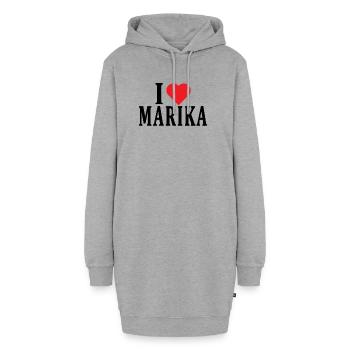 nom du t-shirt J’aime Marika idée cadeau de t-shirt - Sweat-shirt à capuche long Femme - gris chiné - Devant