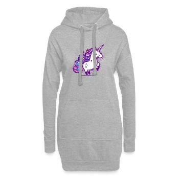 Whimsical Rainbow Unicorn Design - Hoodie Dress - heather grey - Front