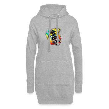 Motocross Farbexplosion - Hoodie-Kleid - Grau meliert - Vorne