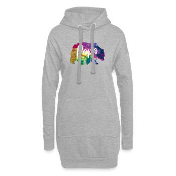 Bär Papa Batik Tie Dye - Hoodie-Kleid - Grau meliert - Vorne