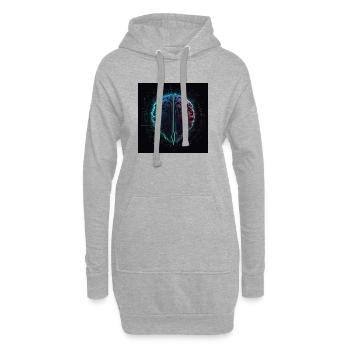 Neon Circuit Brain Split - Hoodie Dress - heather grey - Front