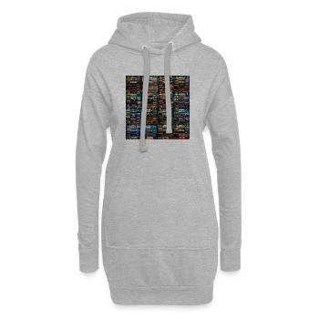 Vintage Audio Stack Collage - Hoodie Dress - heather grey - Front