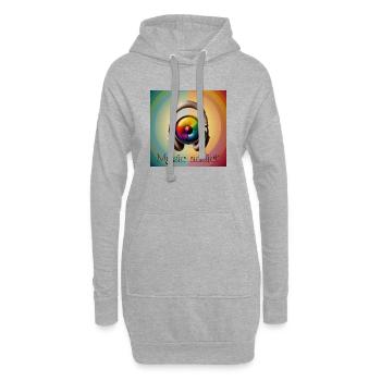 Accro à la musique 02 - Sweat-shirt à capuche long Femme - gris chiné - Devant