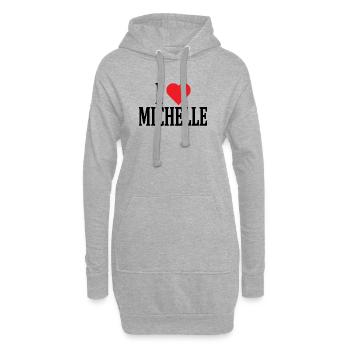T-Shirt Name I love Michelle T-Shirt Geschenkidee - Hoodie-Kleid - Grau meliert - Vorne