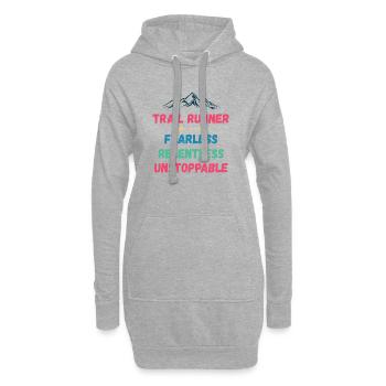Trail Runner - Intrépide. Implacable. Imparable. - Sweat-shirt à capuche long Femme - gris chiné - Devant