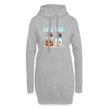 PEPPER SALT STREUER - LOVE YOU - LUSTIGES ZITAT - Hoodie-Kleid - Grau meliert - Vorne