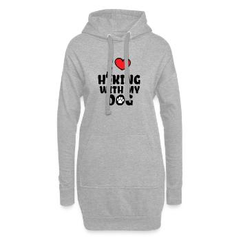 Ich Liebe Wandern Herz Statement Bergsteigen Natur - Hoodie-Kleid - Grau meliert - Vorne