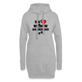Bergsteigen Herz Statement Ich Liebe Wandern - Hoodie-Kleid - Grau meliert - Vorne