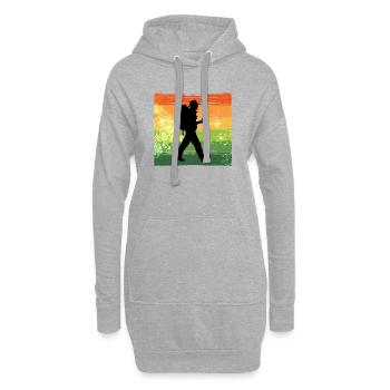 sommets de montagne, nature, randonnée en montagne, randonnée, randonnée pédestre - Sweat-shirt à capuche long Femme - gris chiné - Devant