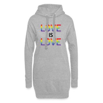 Mois de la fierté - L’amour c’est l’amour - Sweat-shirt à capuche long Femme - gris chiné - Devant