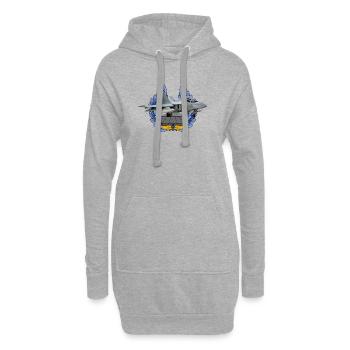 Yak-130 - Sweat-shirt à capuche long Femme - gris chiné - Devant