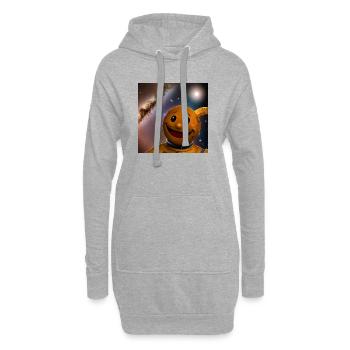 Lächelnder Astro Kosmosfreund - Hoodie-Kleid - Grau meliert - Vorne