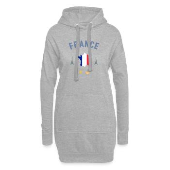 France - Sweat-shirt à capuche long Femme - gris chiné - Devant