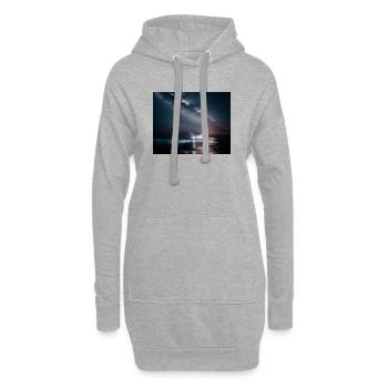 Shiff bei Nacht - Hoodie-Kleid - Grau meliert - Vorne
