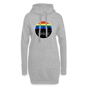Hamburg Skyline Regenbogen - Hoodie-Kleid - Grau meliert - Vorne