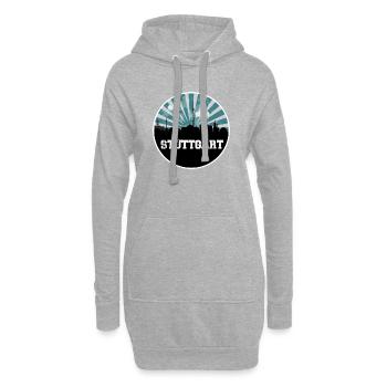 Stuttgart Skyline Blue Hour - Sweat-shirt à capuche long Femme - gris chiné - Devant