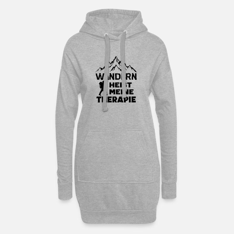 Bergwanderung Wanderung Wanderer Wandern Statement - Hoodie-Kleid - Grau meliert