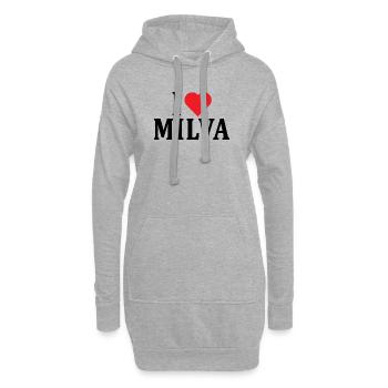 T-Shirt Name I love Milva T-Shirt Geschenkidee - Hoodie-Kleid - Grau meliert - Vorne
