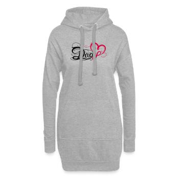 Papa Papa Fête des Pères Tatouage - Sweat-shirt à capuche long Femme - gris chiné - Devant