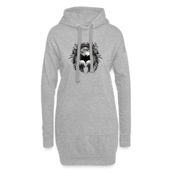 La chauve-souris et la pleine lune comme motif mystérieux - Sweat-shirt à capuche long Femme - gris chiné - Devant