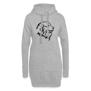 Tête de chien de montagne pyrénéenne « Black Edition » - Sweat-shirt à capuche long Femme - gris chiné - Devant
