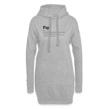 Définition papa cadeau - Sweat-shirt à capuche long Femme - gris chiné - Devant