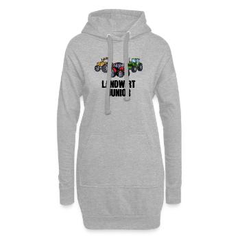 Jungbauer Statement Landmaschinen Feld Traktor - Hoodie-Kleid - Grau meliert - Vorne