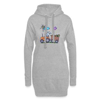 Tracteur agriculteur Véhicule de terrain Machines agricoles - Sweat-shirt à capuche long Femme - gris chiné - Devant