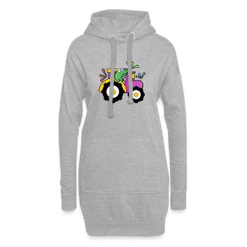 Traktor Landwirt Landwirtschaft Fahrzeug Biobauer - Hoodie-Kleid - Grau meliert - Vorne