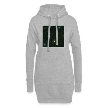 wunderschöne Naturdesigns, Sternenmuster Grüntöne - Hoodie-Kleid - Grau meliert - Vorne