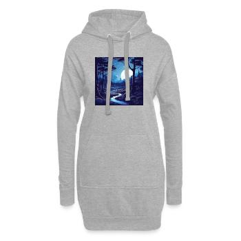 Surreale Wald Landschaft bei Nacht - Hoodie-Kleid - Grau meliert - Vorne