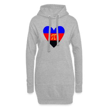 Polyamorie Pride Herzdesign - Hoodie-Kleid - Grau meliert - Vorne